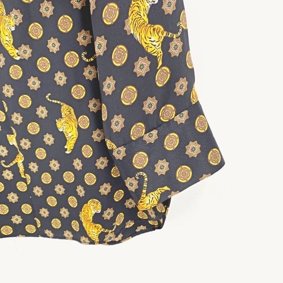 Zara Tiger Print Cowl Neck Blouse - Picture 5 of 12